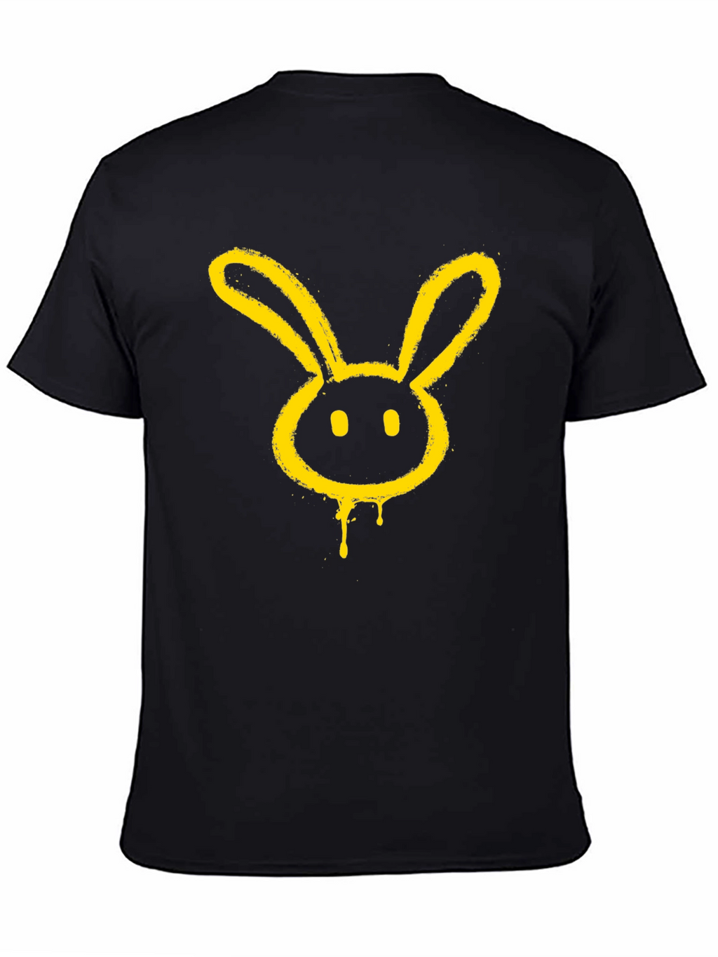 Graphic Tee - Yellow Bunny Head on Black