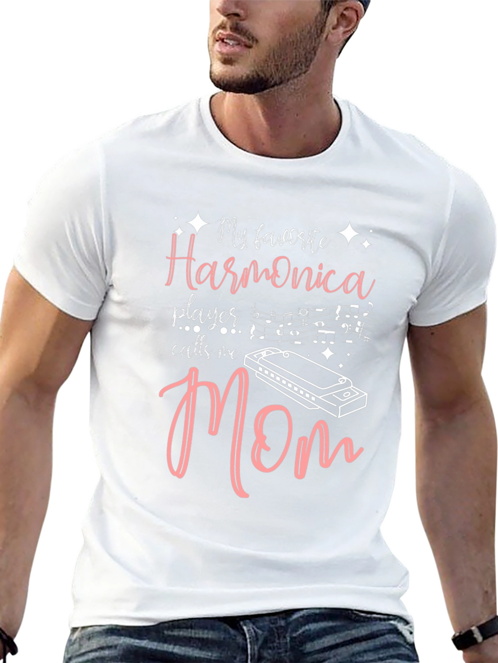 Harmonica Player Mom Black T-Shirt - Music Lover Gift
