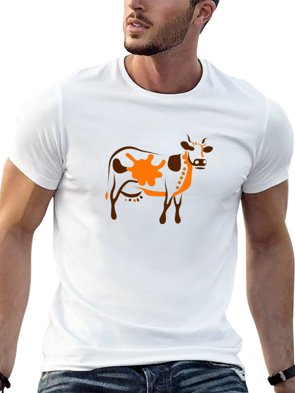 Cow Graphic Tee - Unique Animal Print