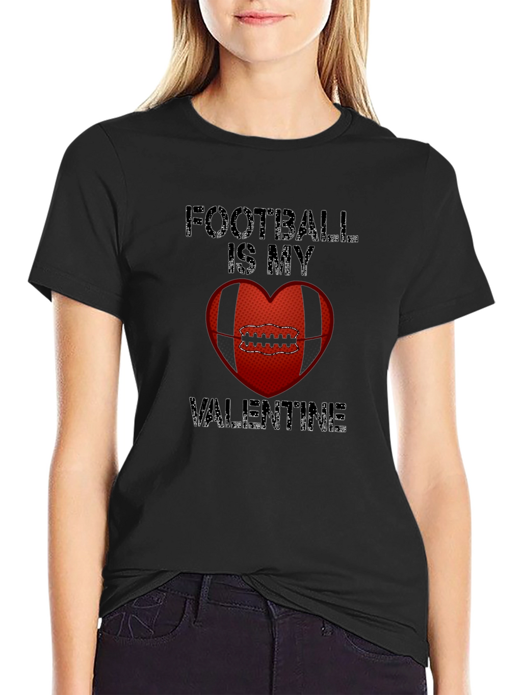 Football Is My Valentine Graphic Tee