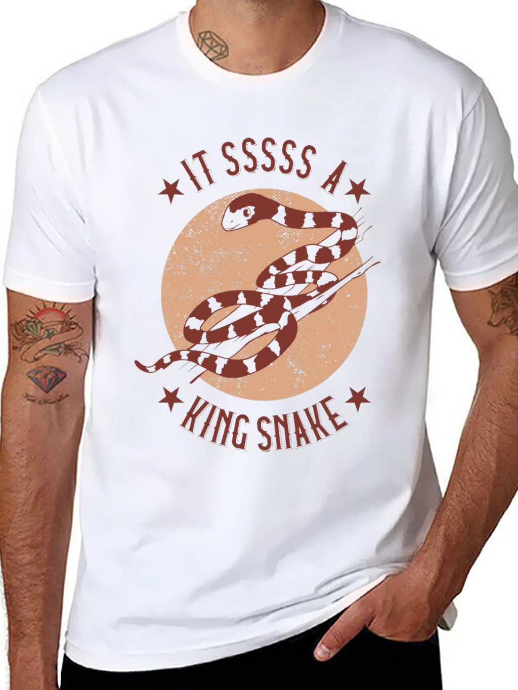 King Snake Graphic T-Shirt - Unique Animal Design