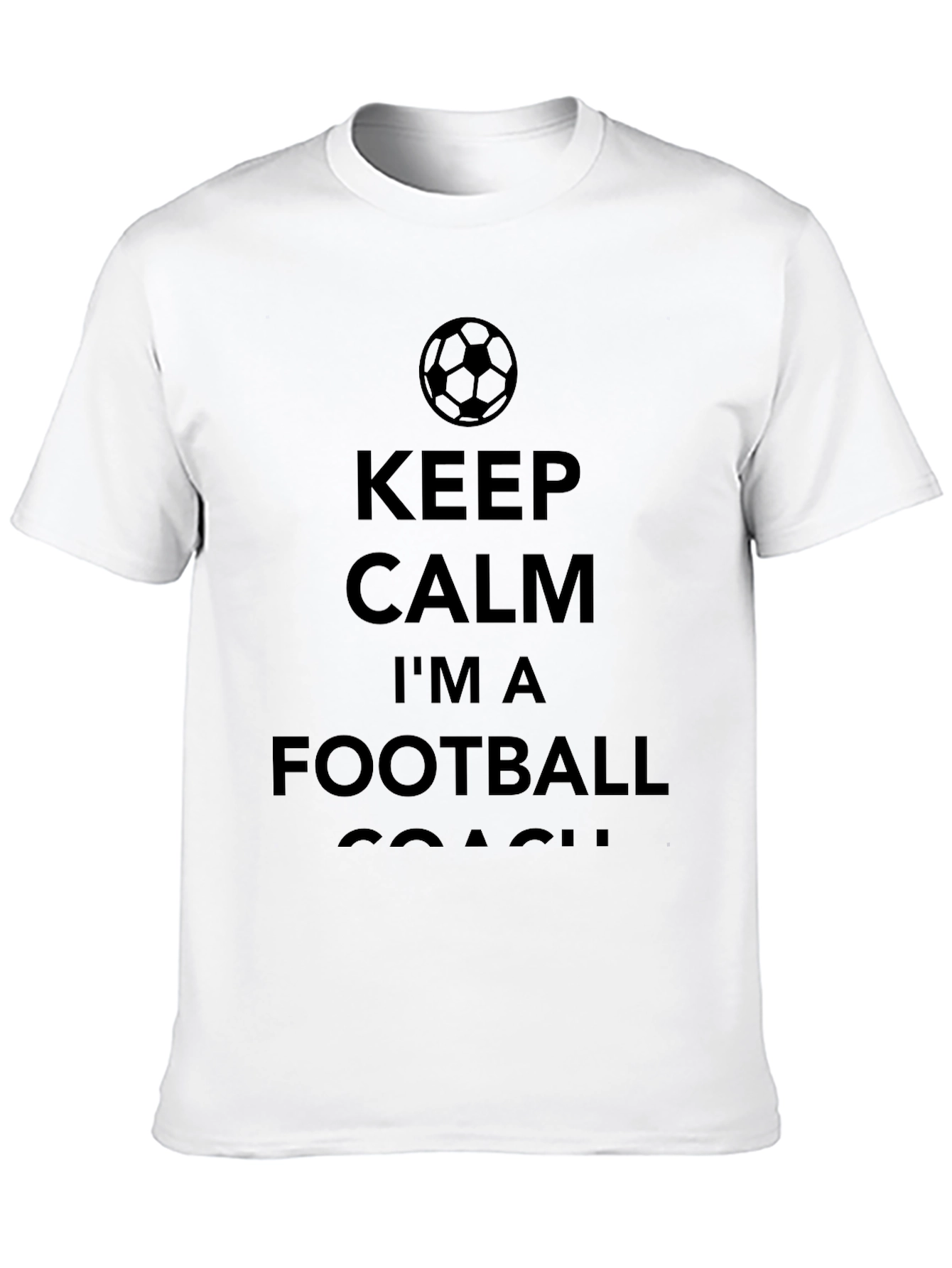 Keep Calm Football Coach T-Shirt - Black Cotton