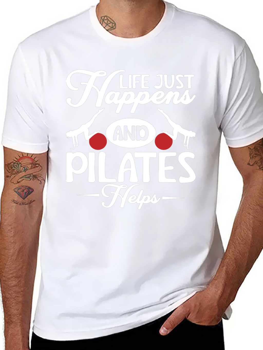 Life Happens Pilates T-Shirt - Mens Graphic Tee