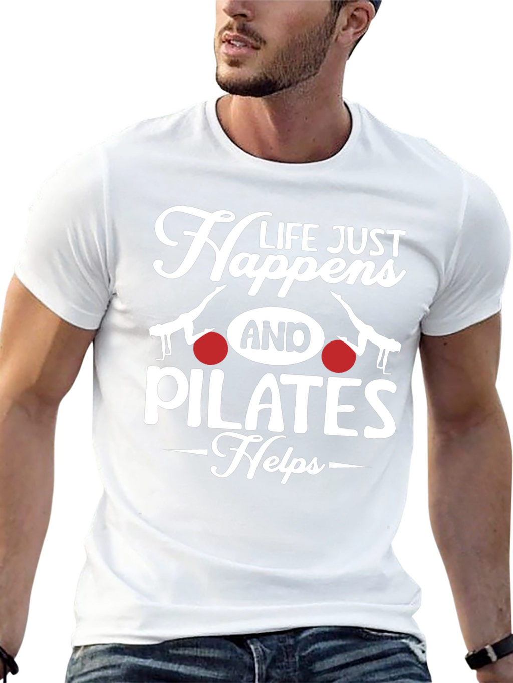 Life Happens Pilates T-Shirt - Mens Graphic Tee