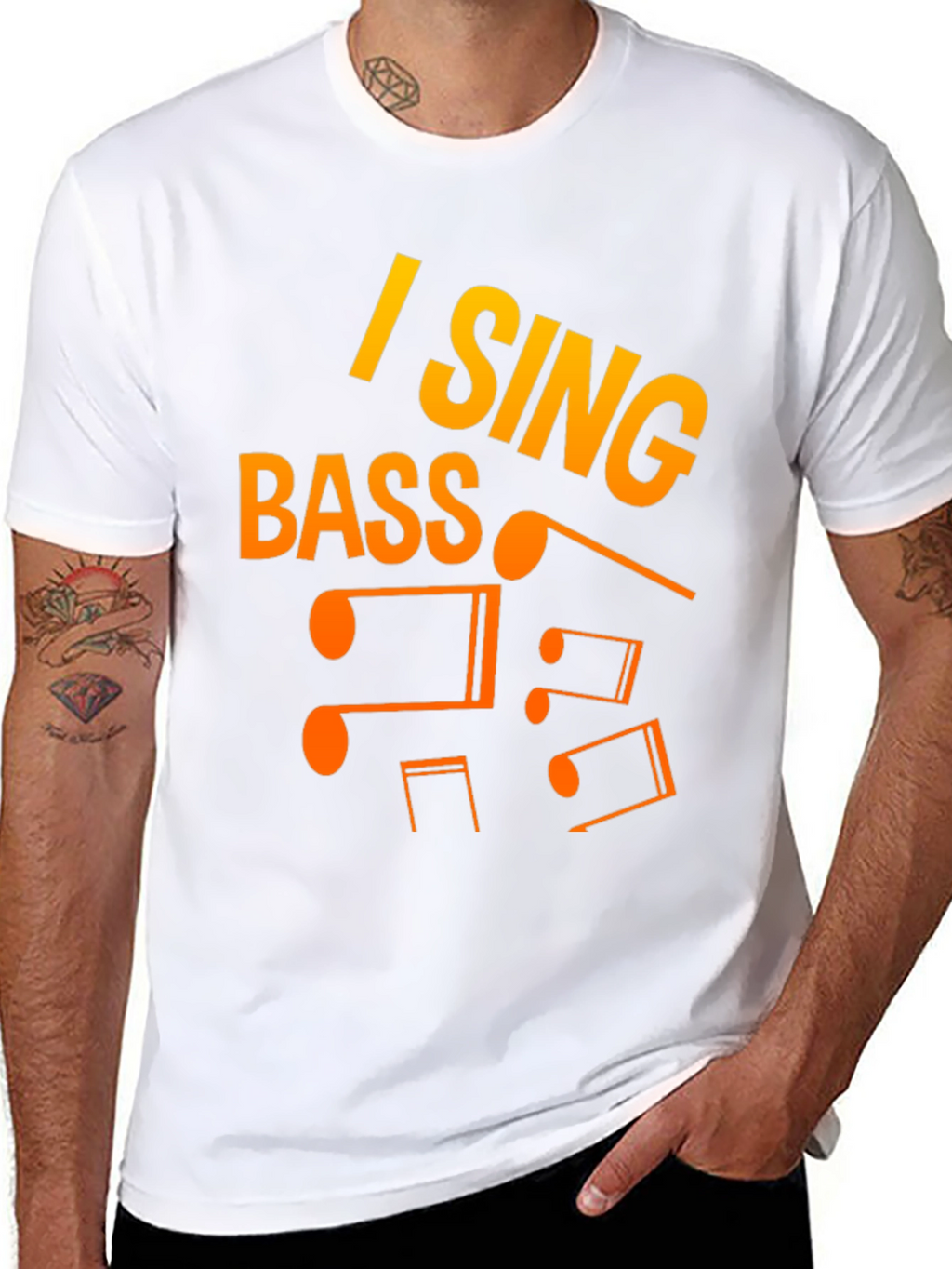 I Sing Bass Music Notes Graphic T-Shirt