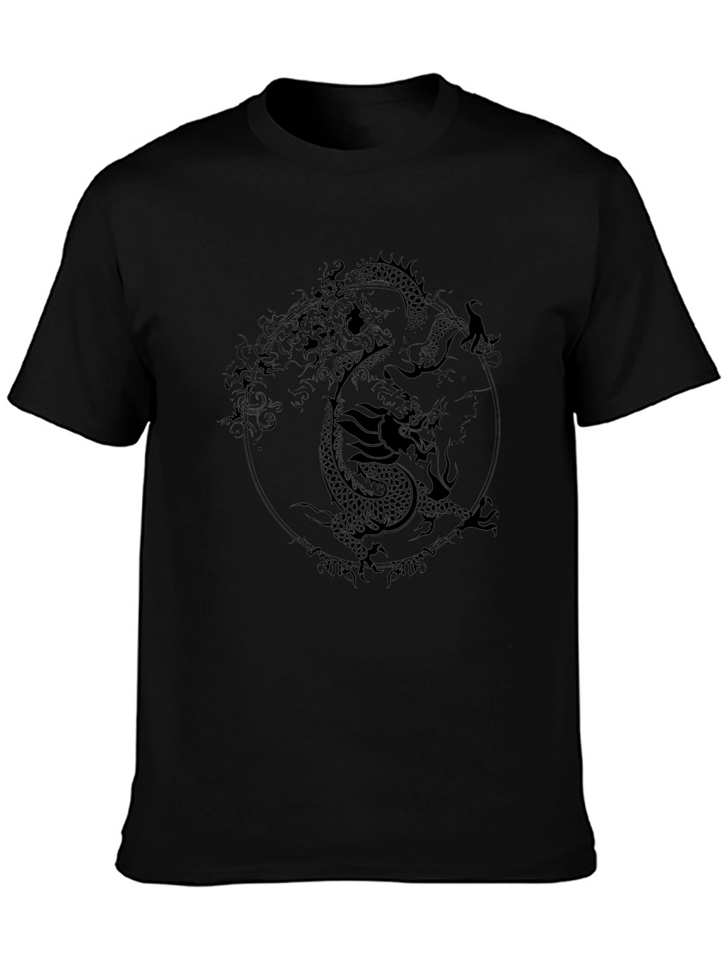Yin Yang Dragon Black T-Shirt