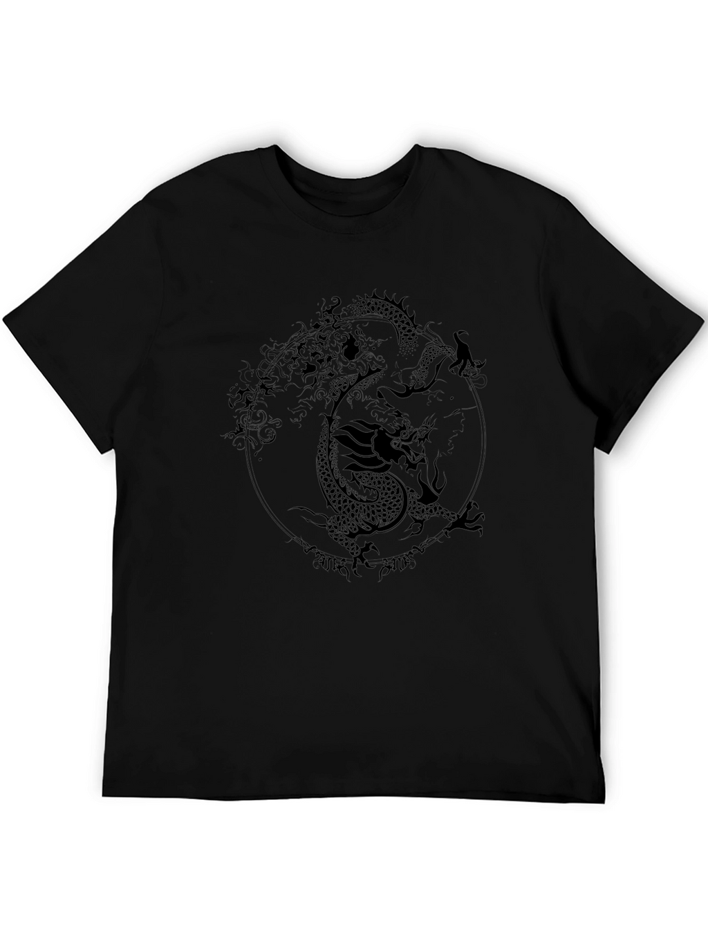 Yin Yang Dragon Black T-Shirt