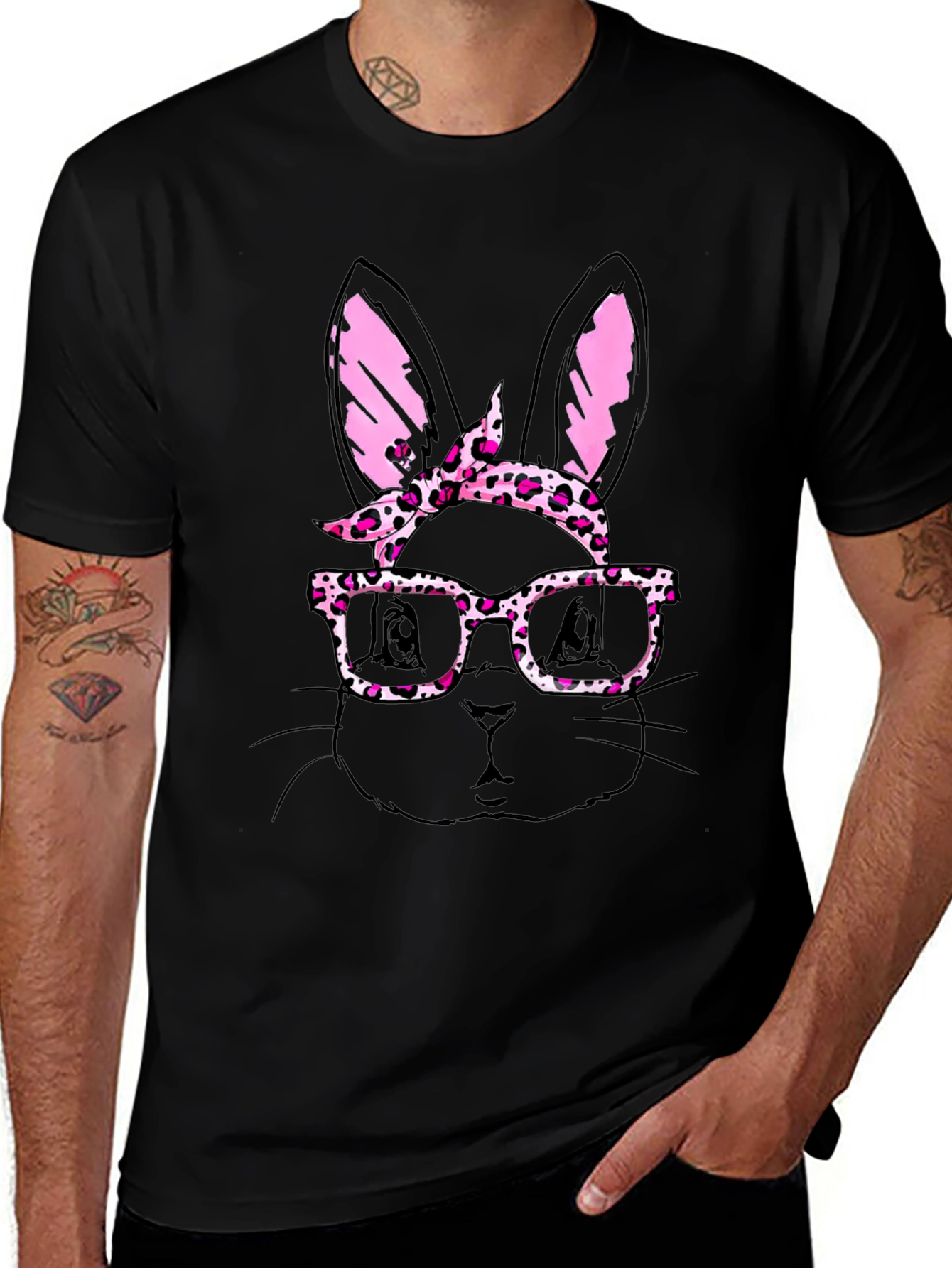 Bunny with Glasses Mens T-Shirt