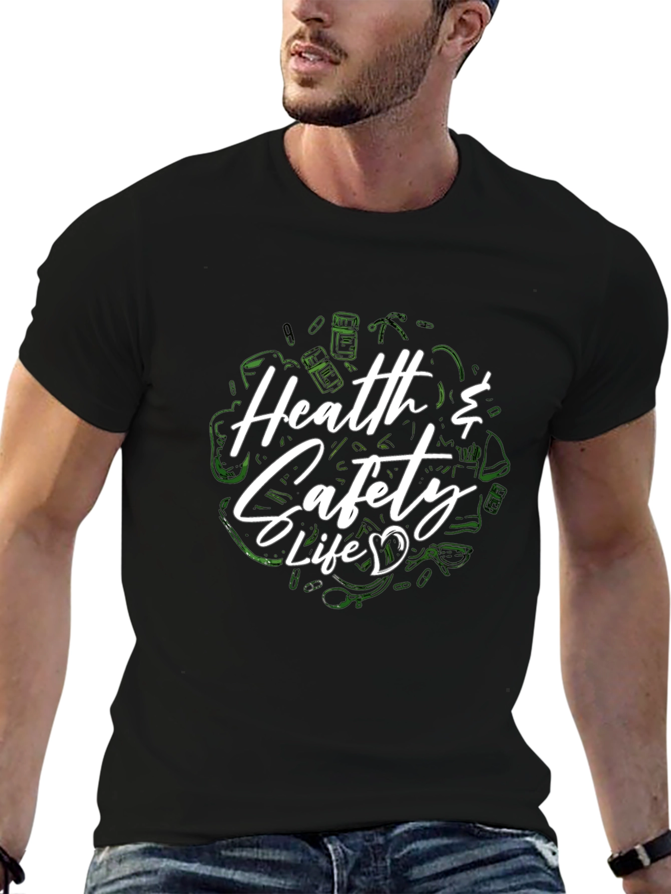 Health & Safety Life Black T-Shirt