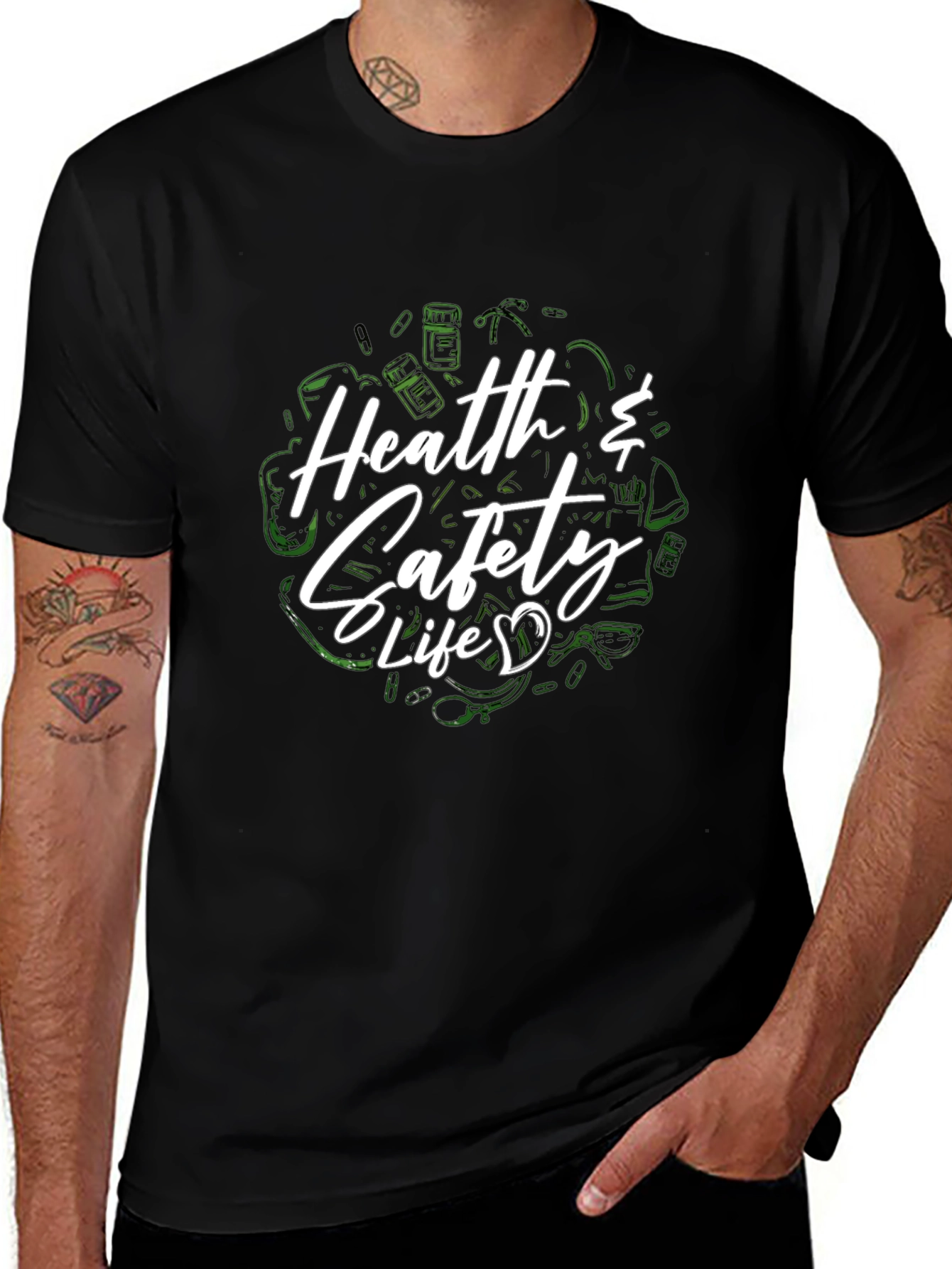 Health & Safety Life Black T-Shirt