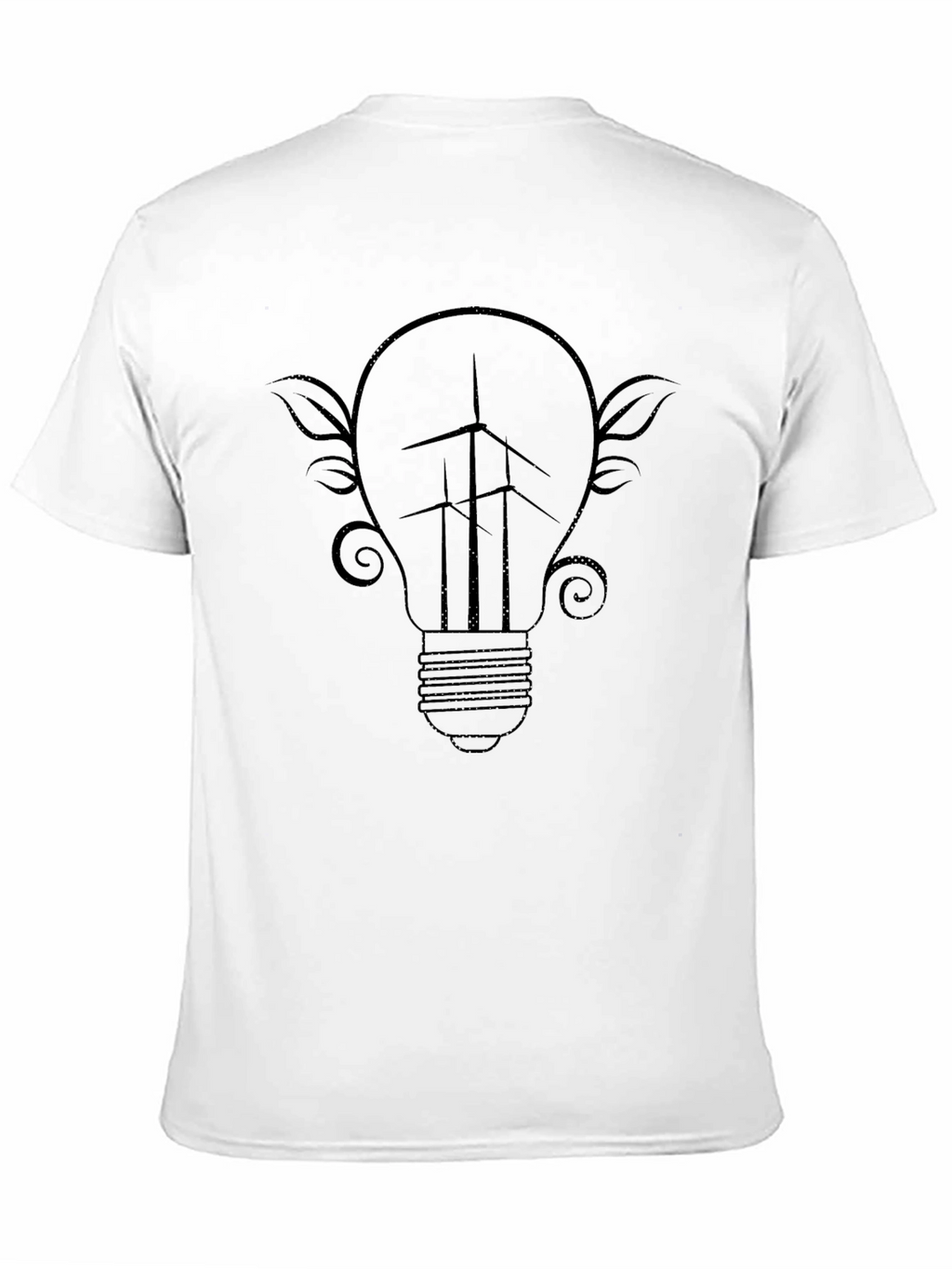 Eco-Friendly Wind Turbine Light Bulb Graphic Tee