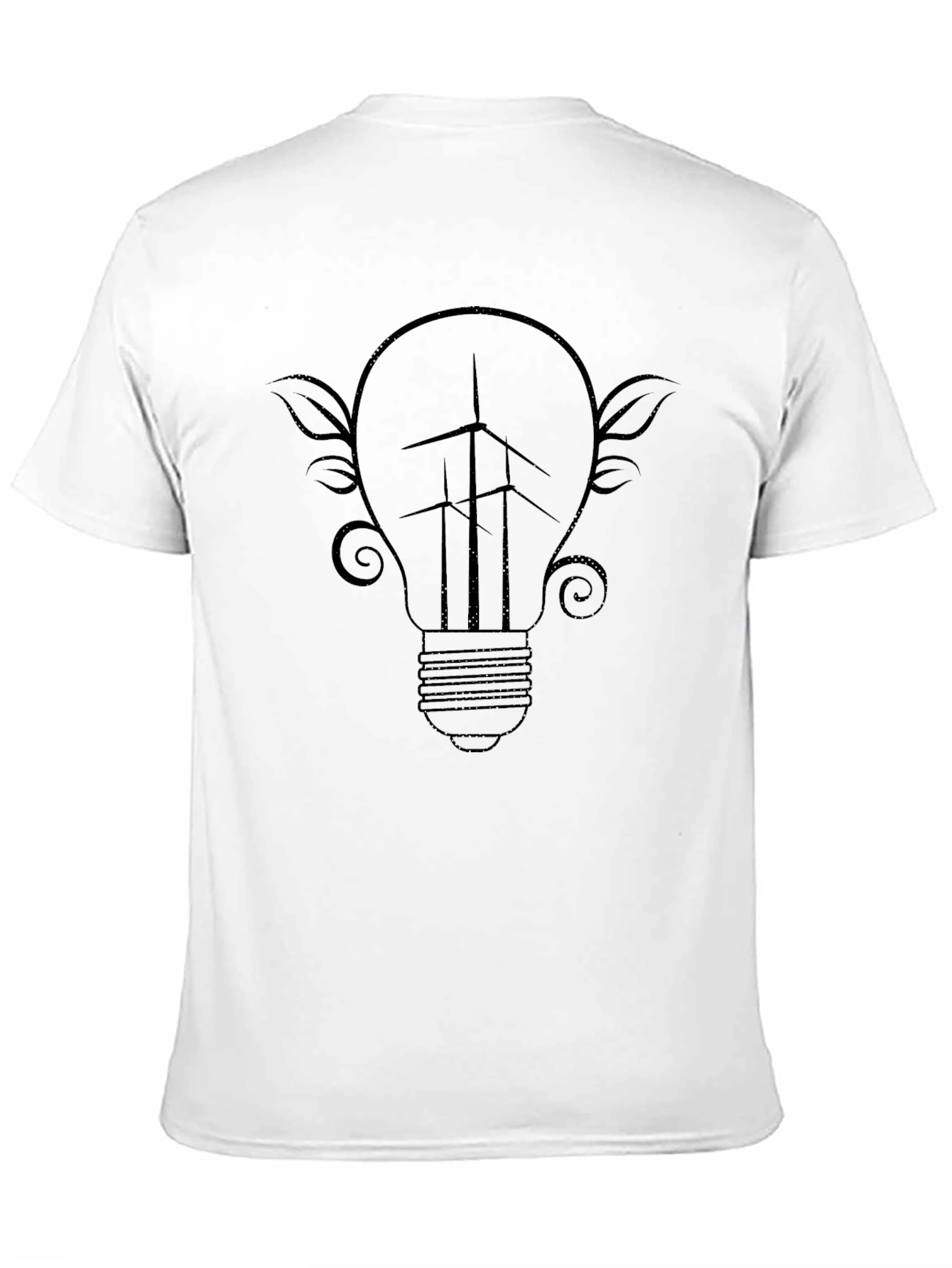 Eco-Friendly Wind Turbine Light Bulb Graphic Tee