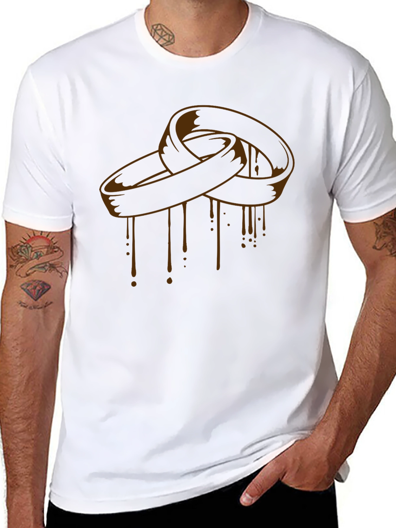Melting Rings Graphic Tee - Stylish Black T-Shirt