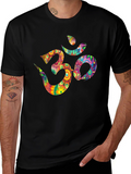 Om Symbol Graphic Tee - Vibrant Floral Design
