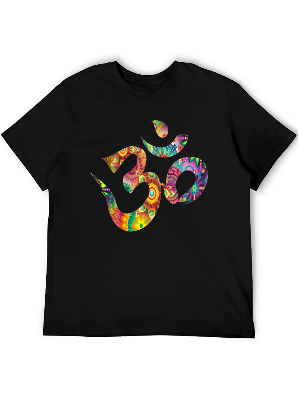 Om Symbol Graphic Tee - Vibrant Floral Design
