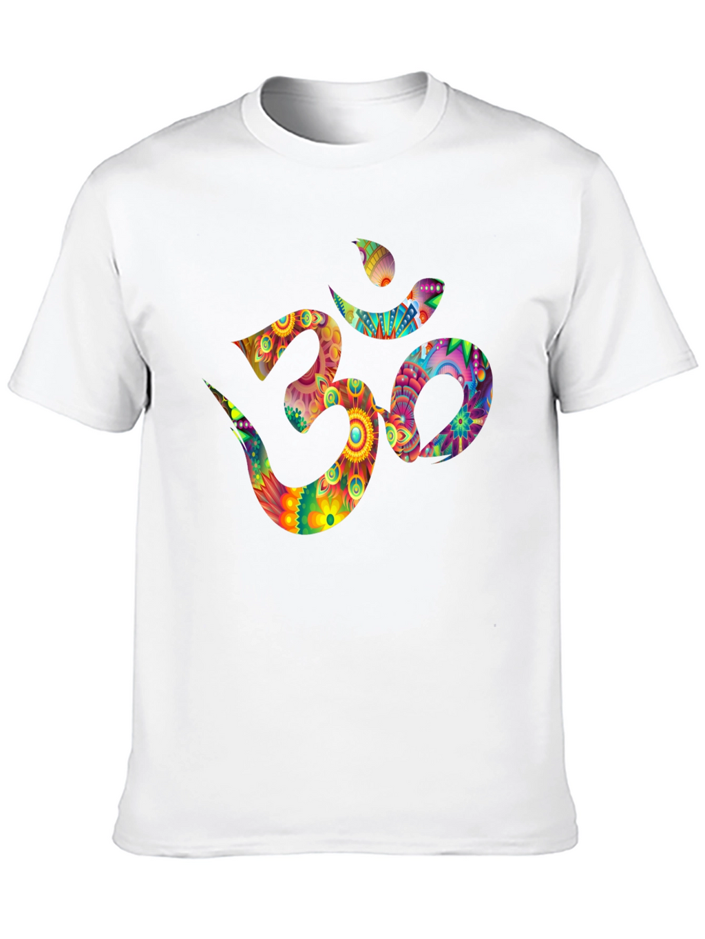 Om Symbol Graphic Tee - Vibrant Floral Design