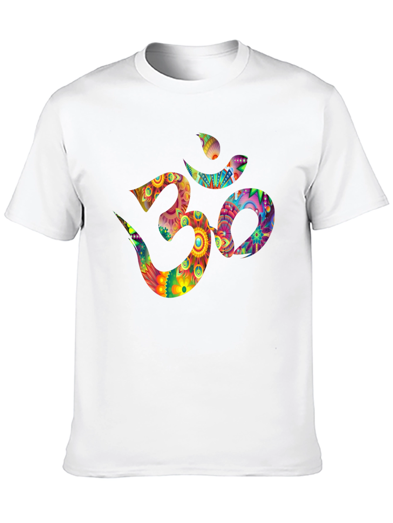 Om Symbol Graphic Tee - Vibrant Floral Design