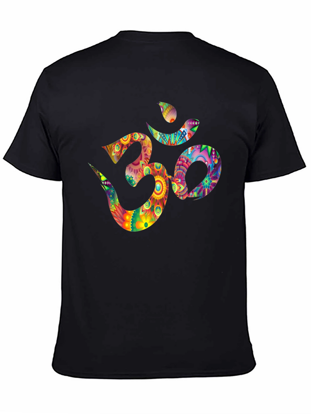 Om Symbol Graphic Tee - Vibrant Floral Design