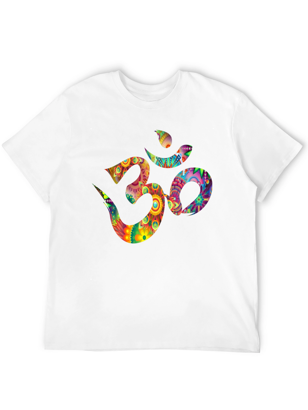 Om Symbol Graphic Tee - Vibrant Floral Design
