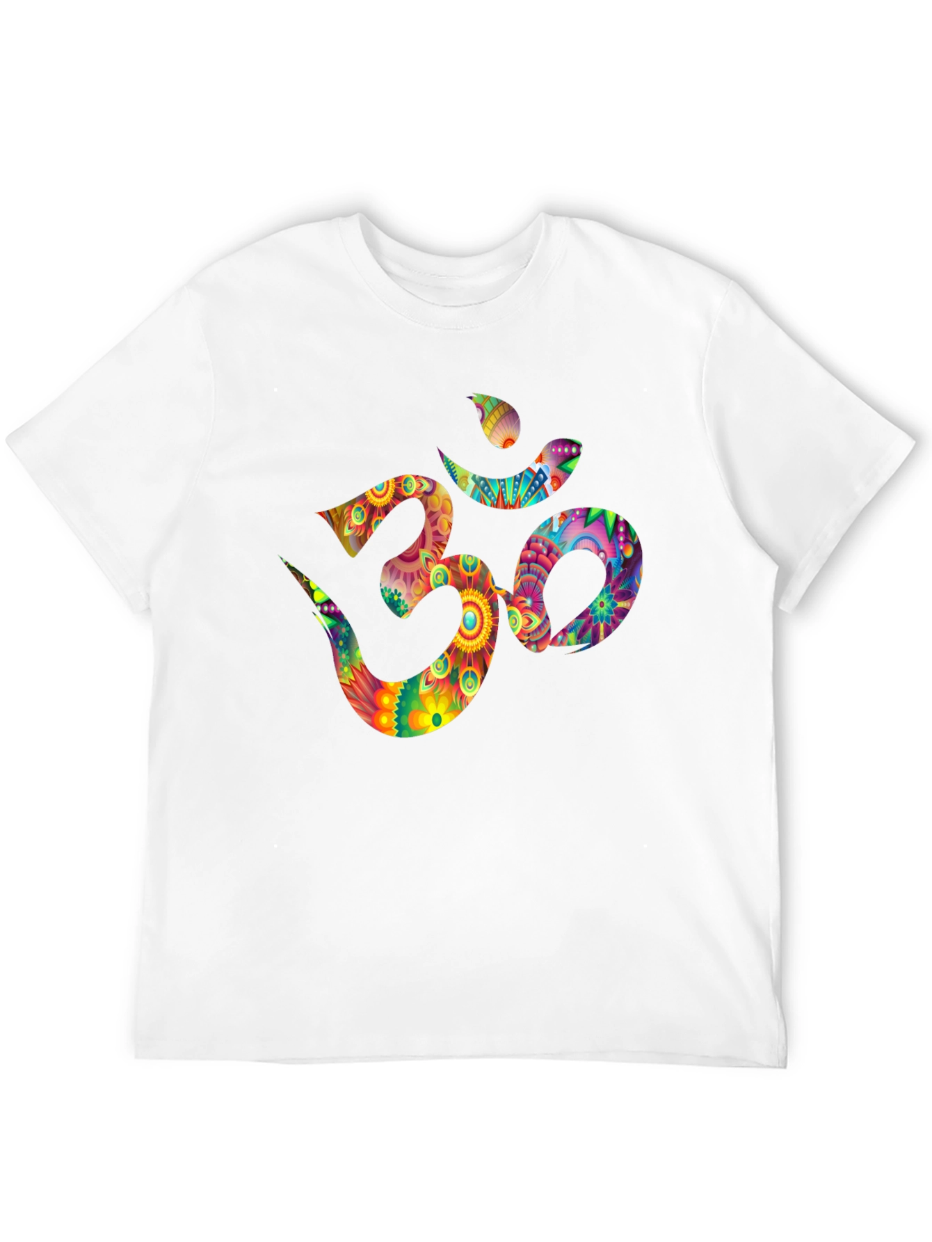 Om Symbol Graphic Tee - Vibrant Floral Design