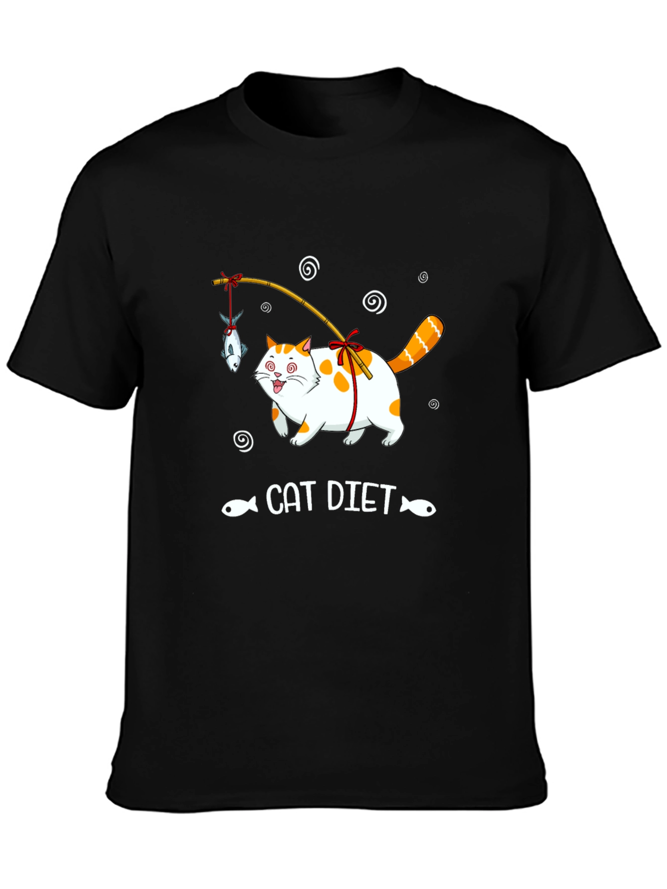 Funny Cat Diet T-Shirt - Unisex Black Tee