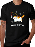 Funny Cat Diet T-Shirt - Unisex Black Tee