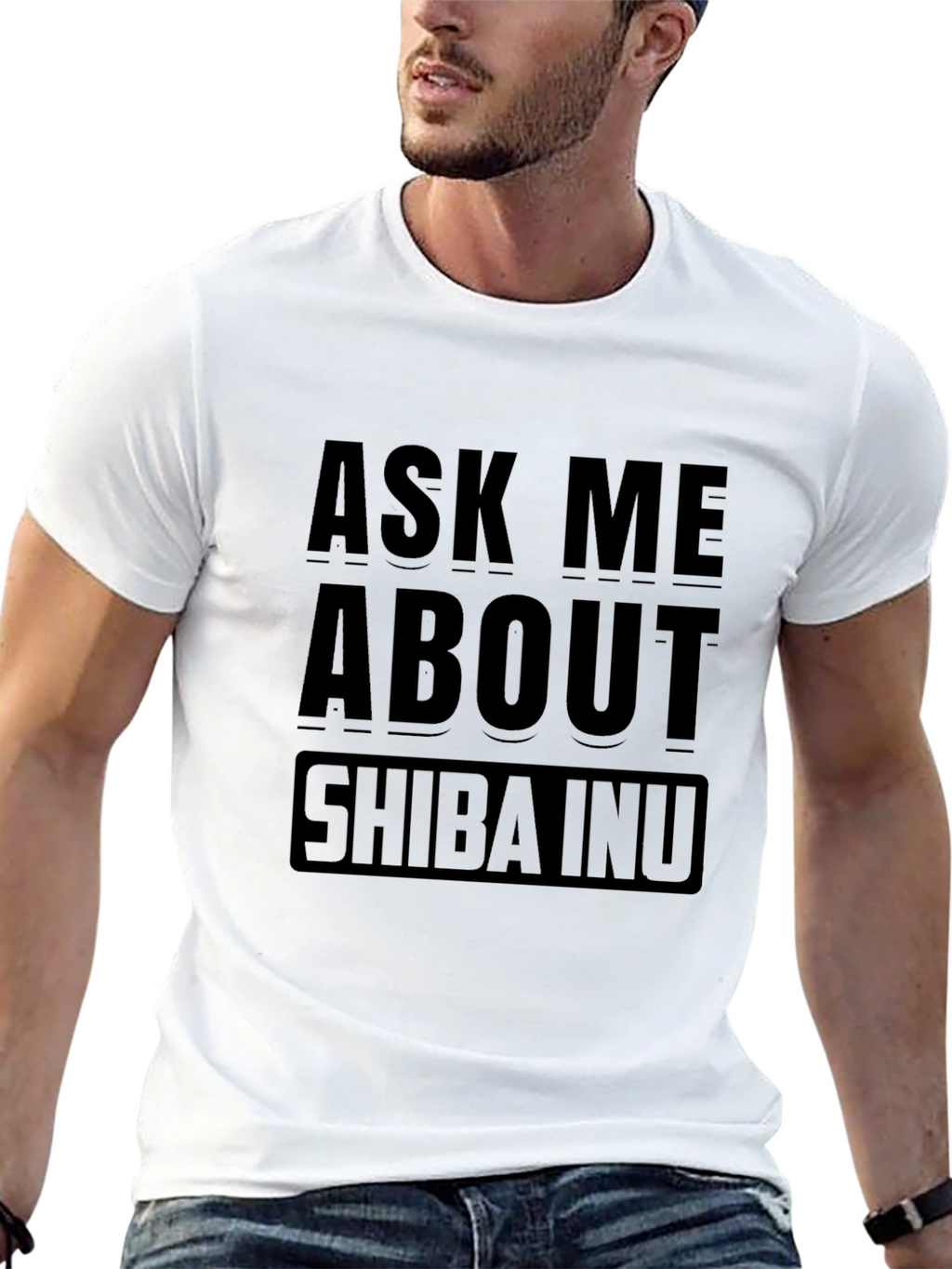 Ask Me About Shiba Inu Black T-Shirt