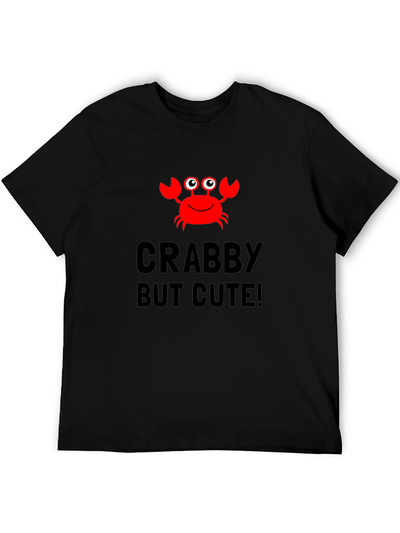 Crabby But Cute Black Graphic Tee