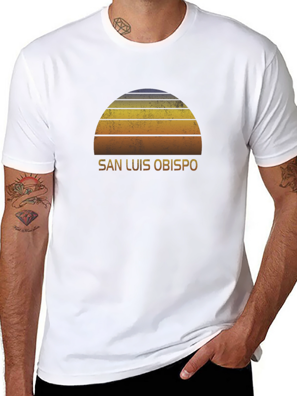 Retro San Luis Obispo T-Shirt - Sunset Design