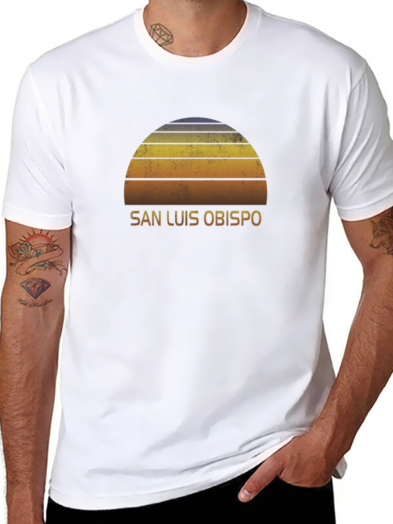 Retro San Luis Obispo T-Shirt - Sunset Design