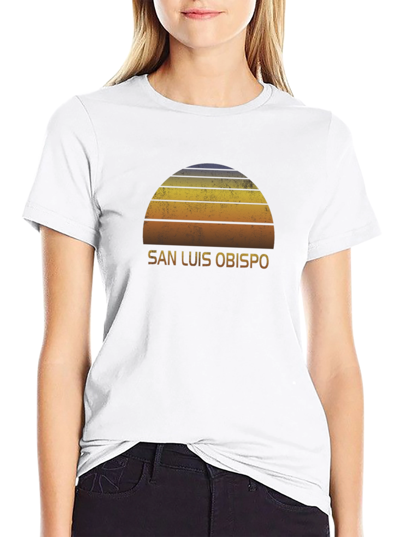 Retro San Luis Obispo T-Shirt - Sunset Design