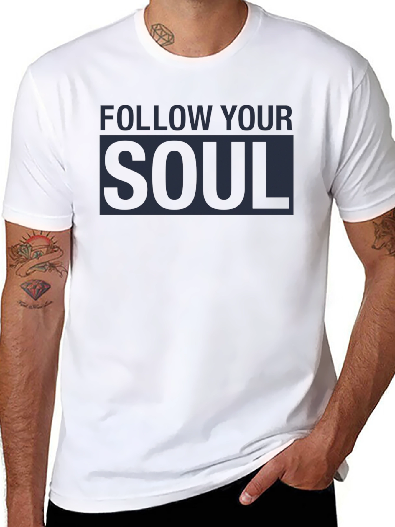 Follow Your Soul Graphic Tee - Black Cotton Blend