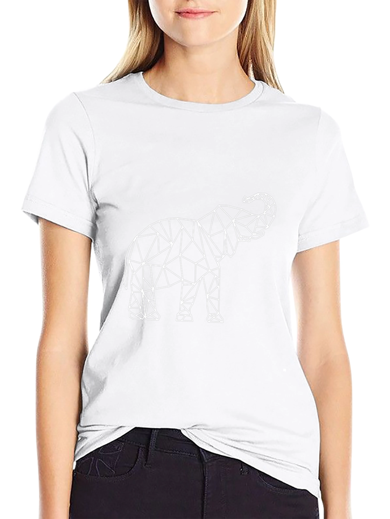 Geometric Elephant Graphic Tee - Modern Style