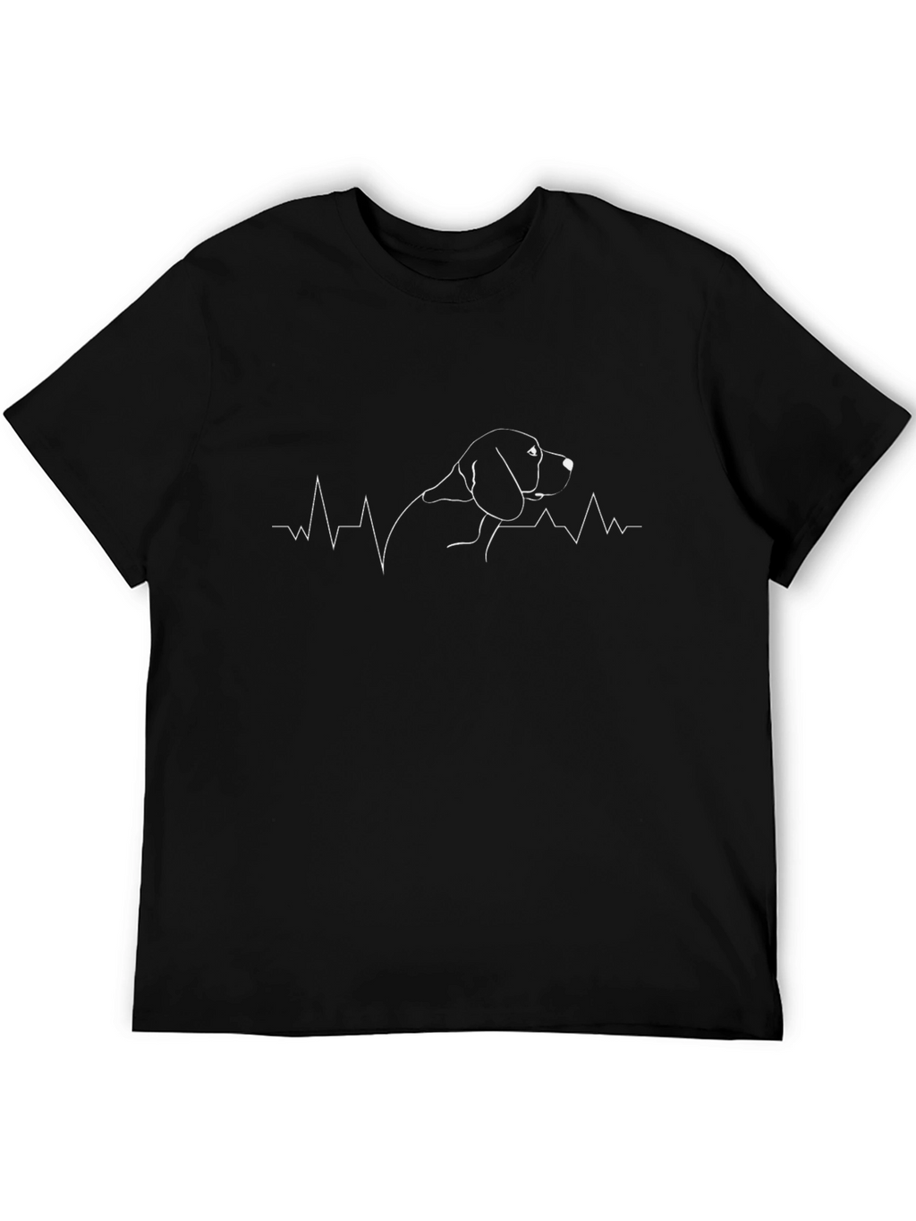 Dog Heartbeat T-Shirt - Black Casual Tee
