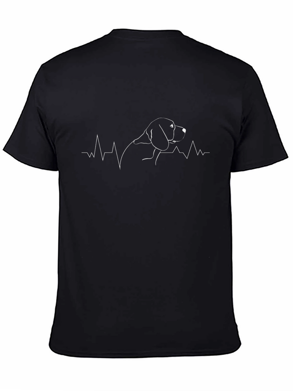 Dog Heartbeat T-Shirt - Black Casual Tee