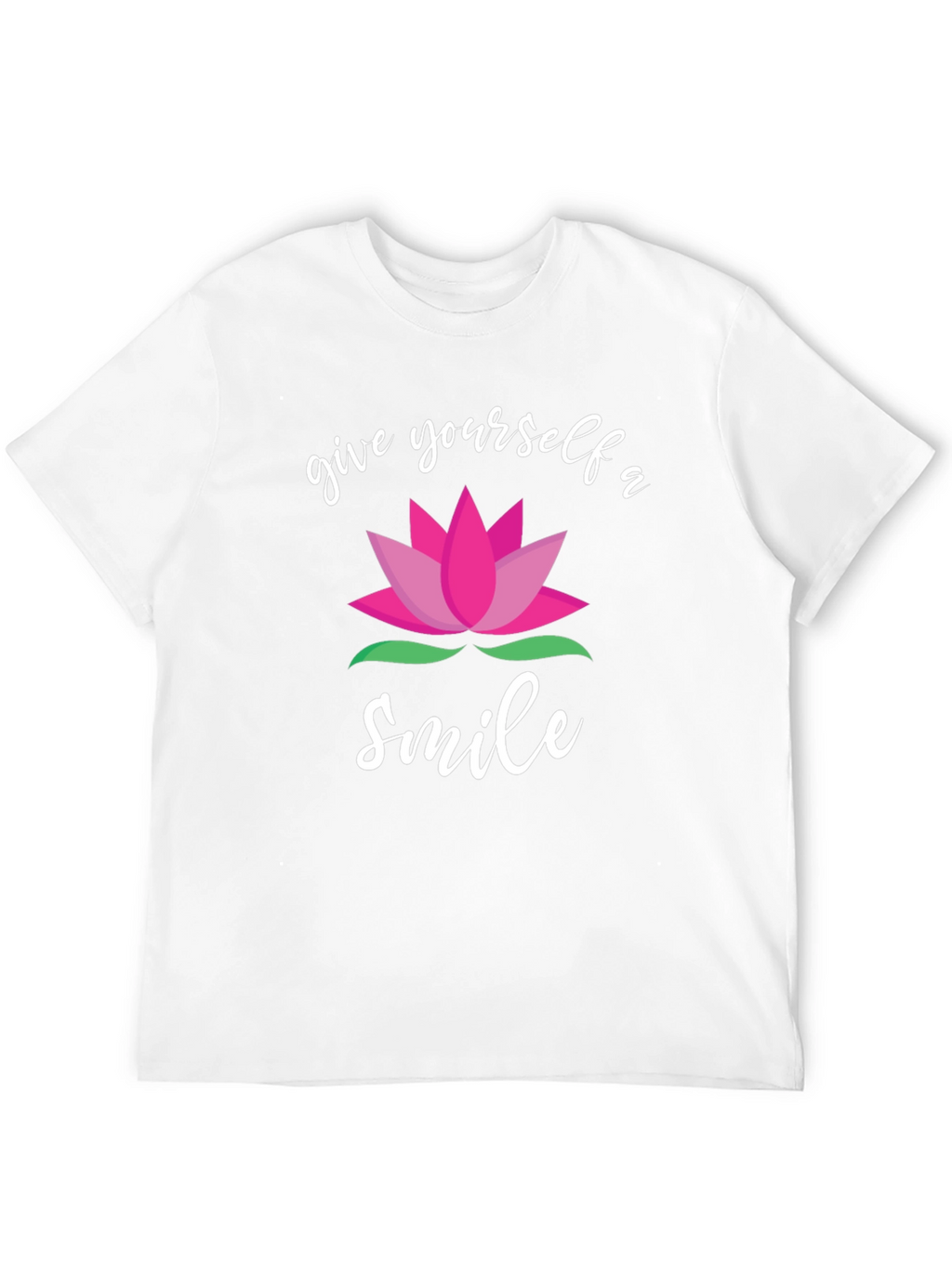 Give Yourself A Smile Lotus Graphic Black T-Shirt