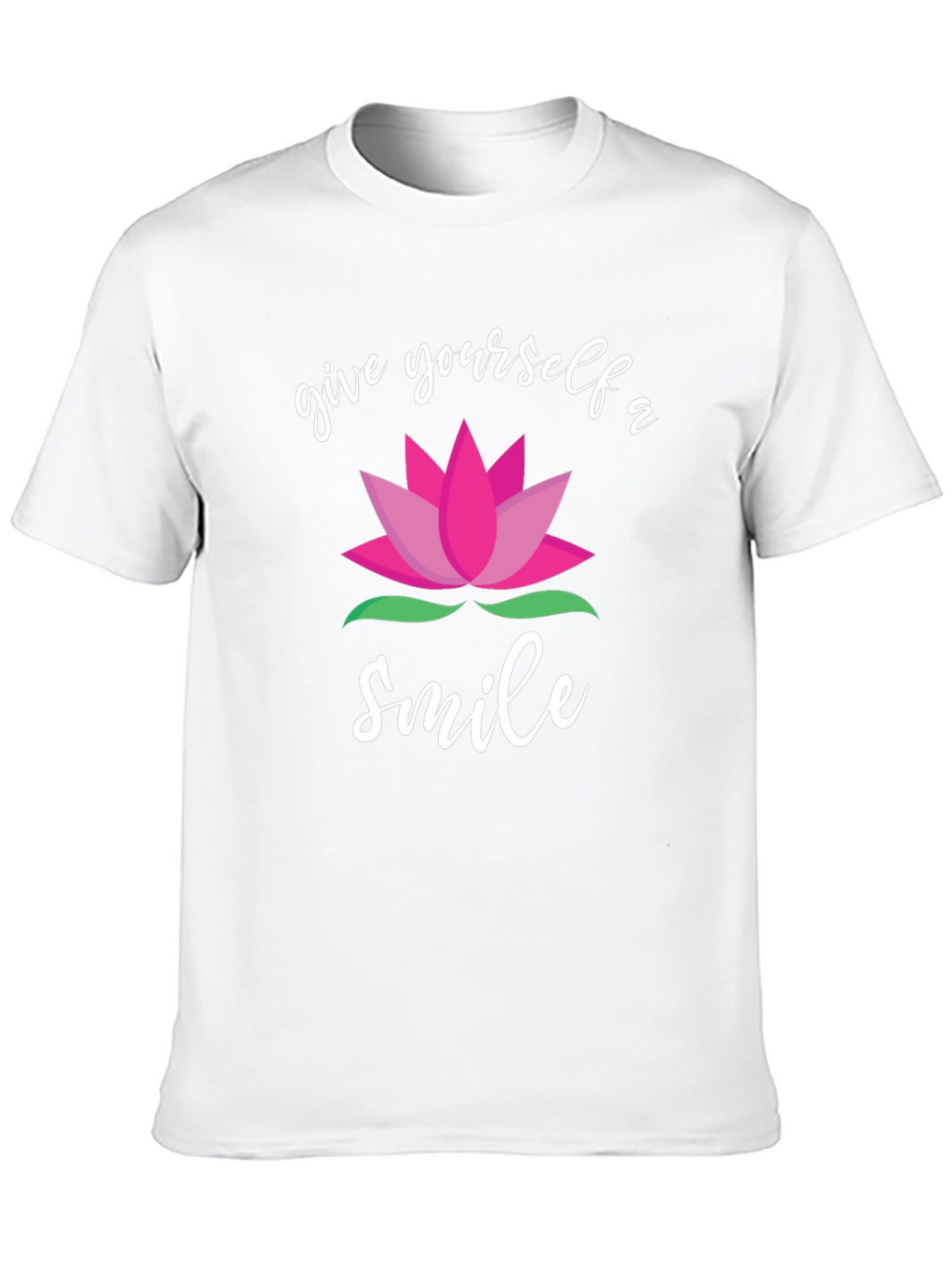 Give Yourself A Smile Lotus Graphic Black T-Shirt
