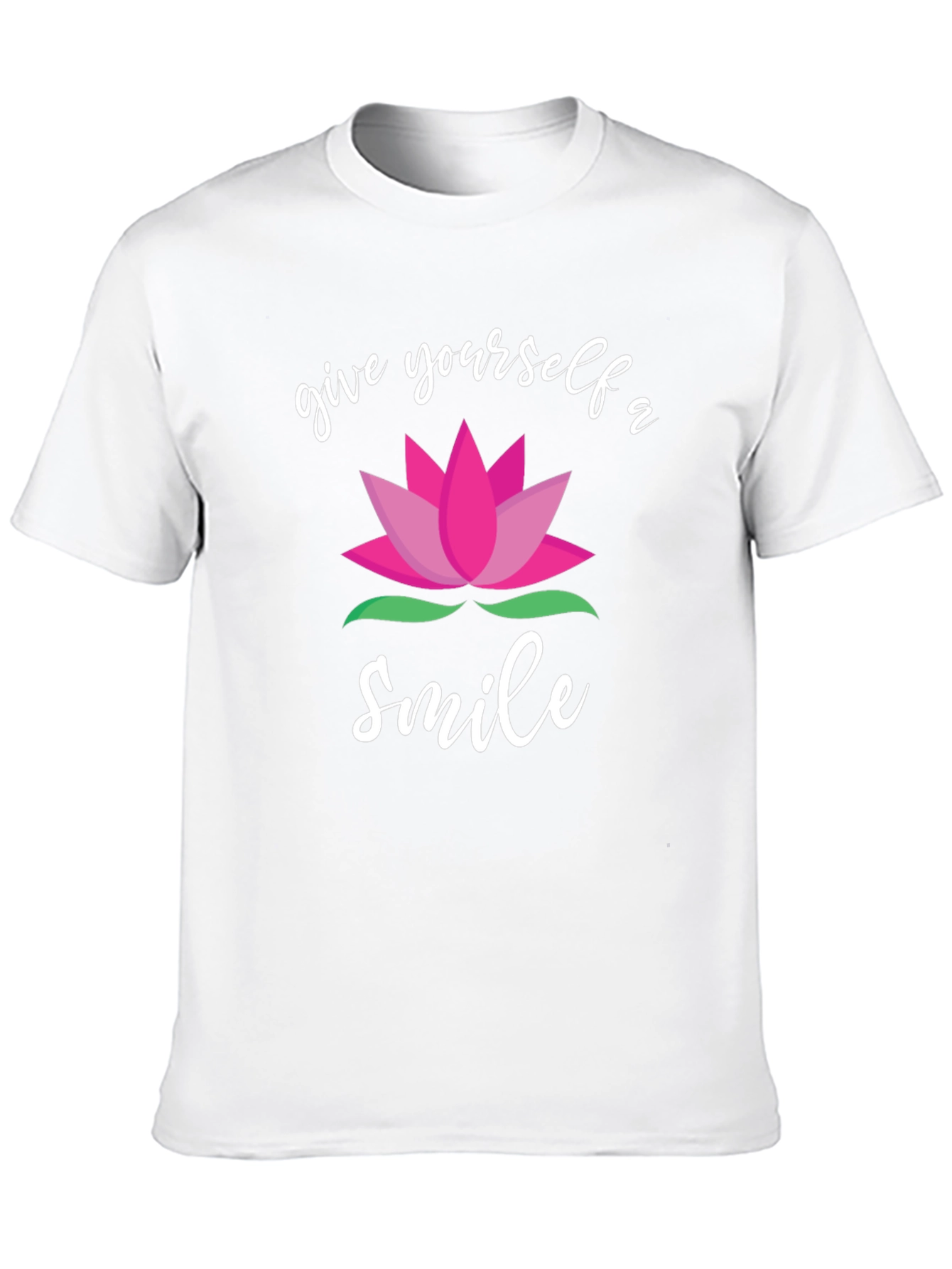 Give Yourself A Smile Lotus Graphic Black T-Shirt