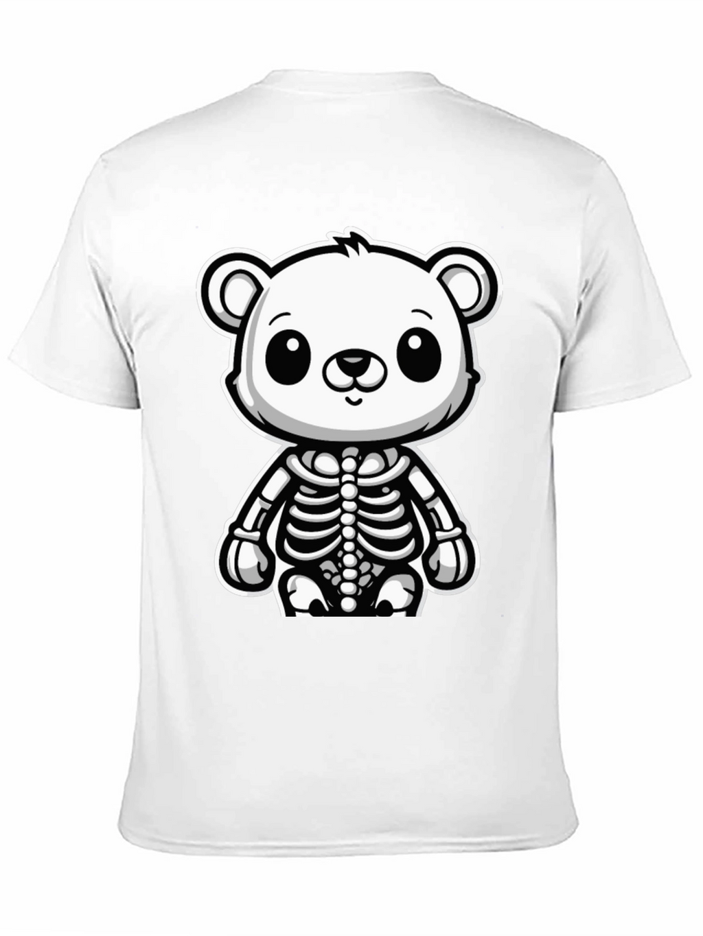Bear Skeleton Black T-Shirt - Cute & Spooky