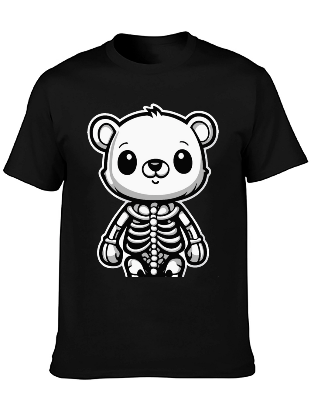Bear Skeleton Black T-Shirt - Cute & Spooky
