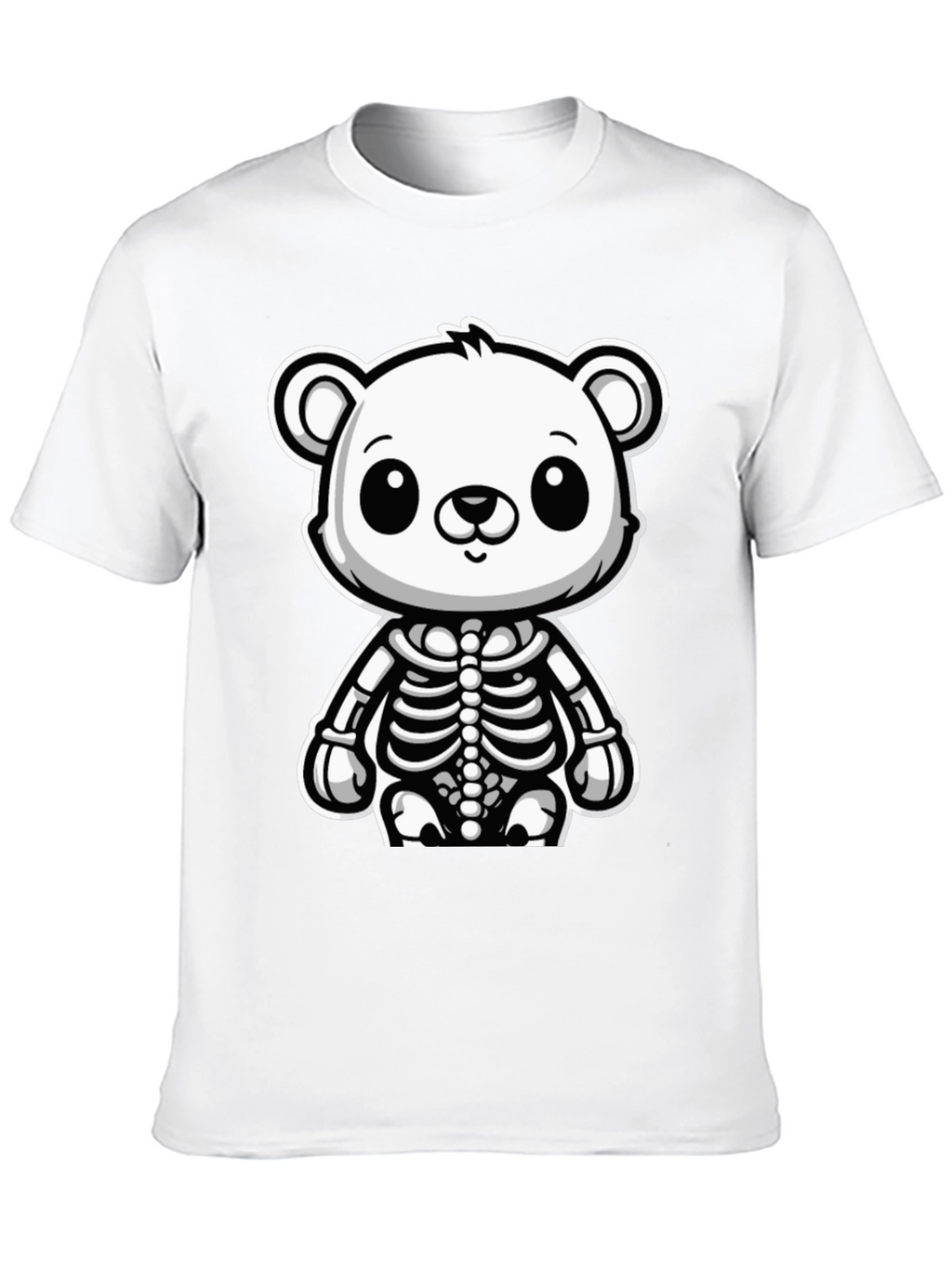 Bear Skeleton Black T-Shirt - Cute & Spooky