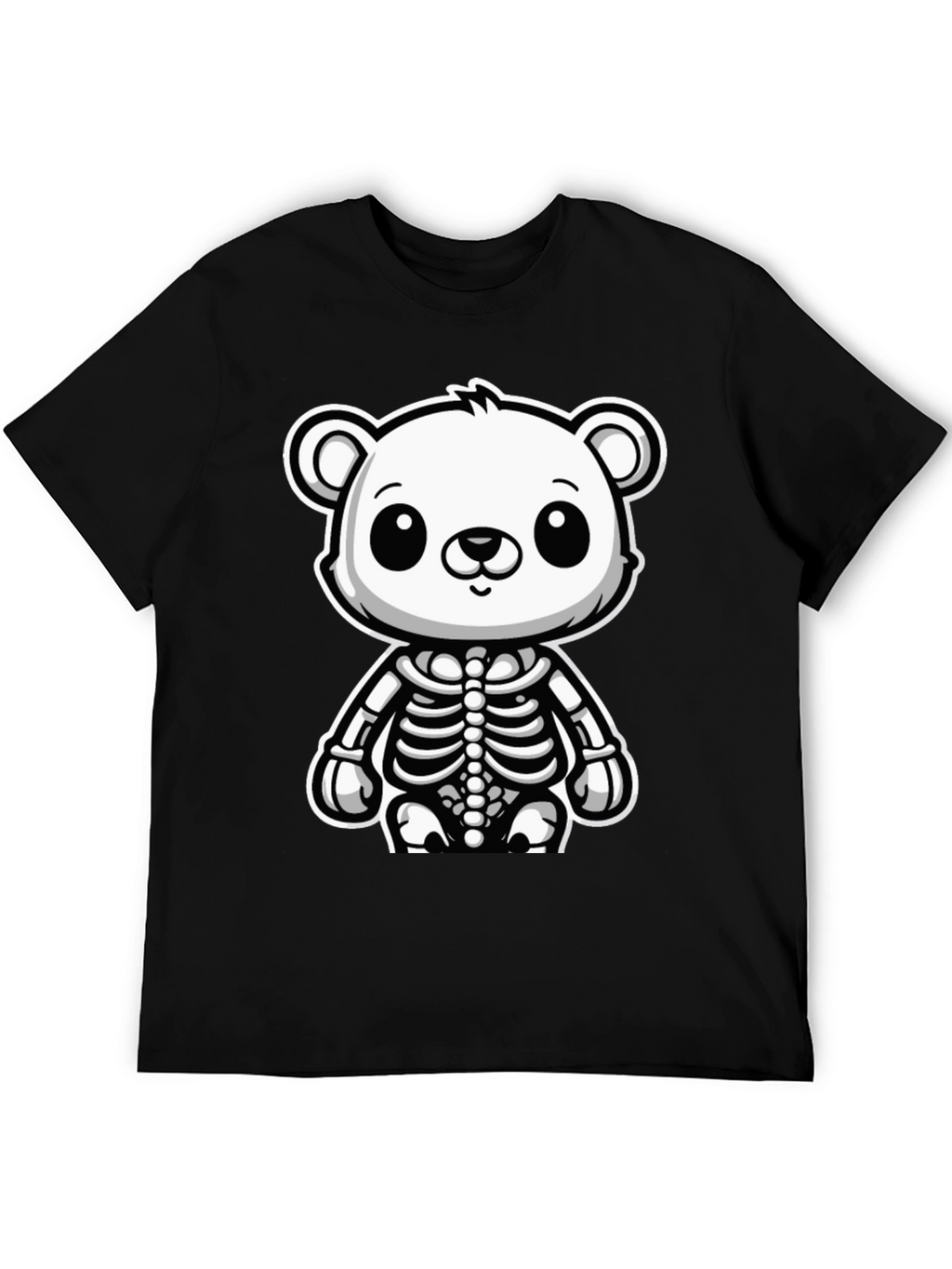 Bear Skeleton Black T-Shirt - Cute & Spooky