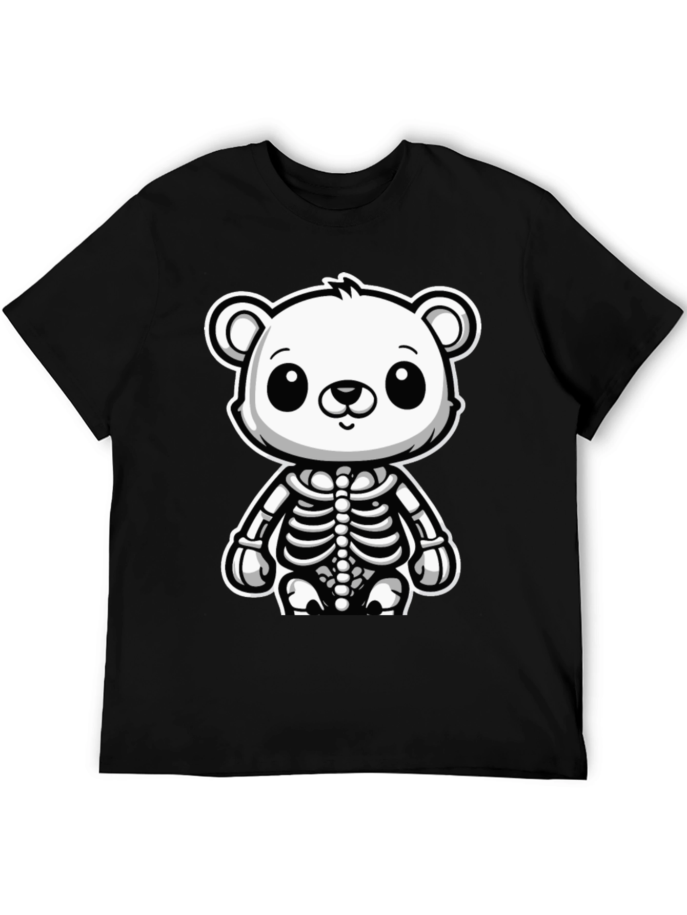 Bear Skeleton Black T-Shirt - Cute & Spooky