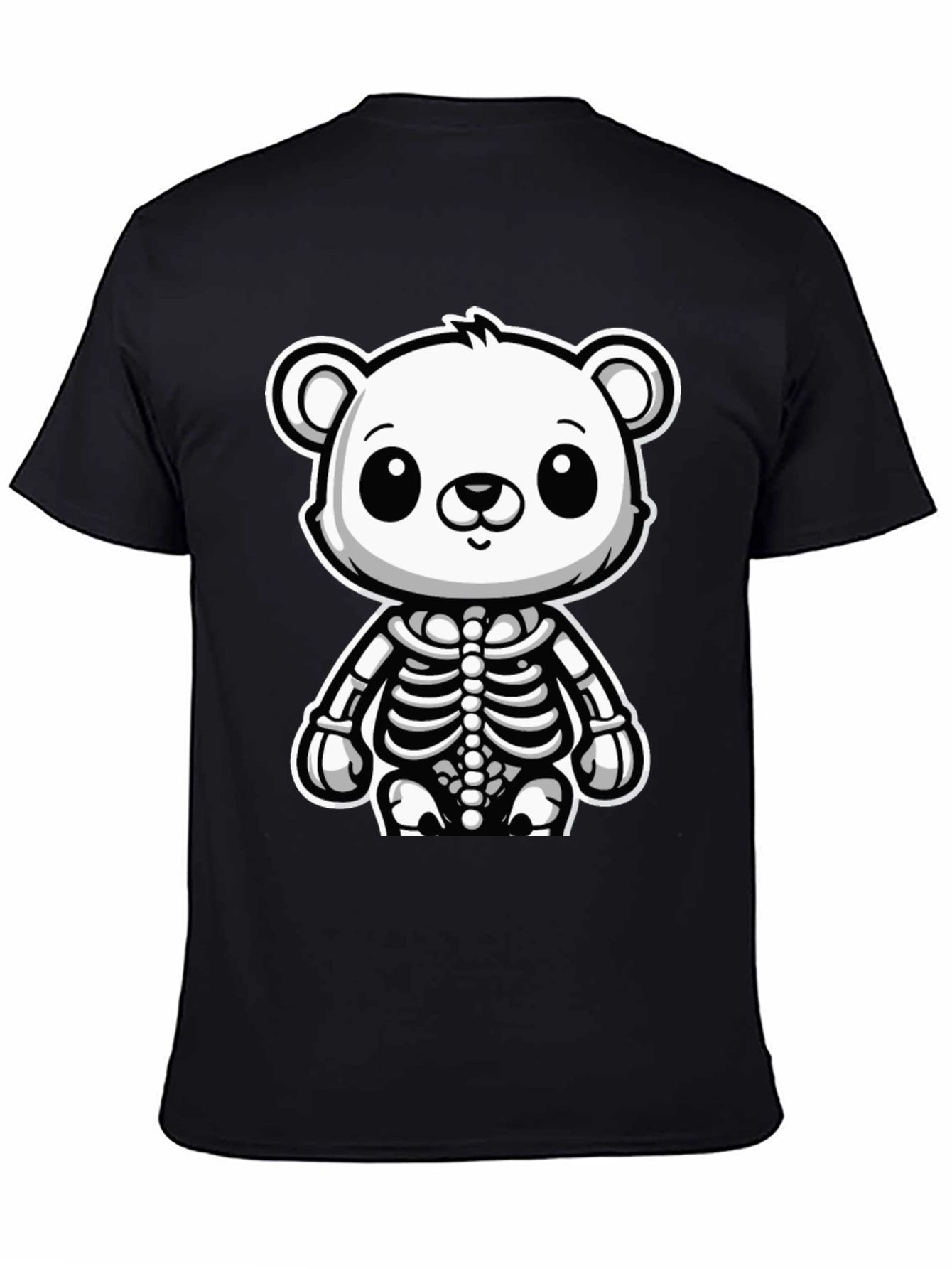 Bear Skeleton Black T-Shirt - Cute & Spooky