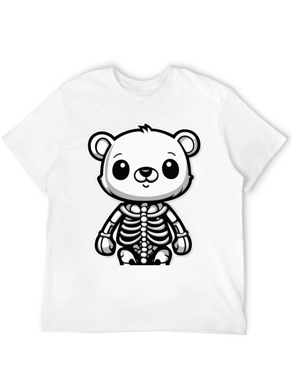 Bear Skeleton Black T-Shirt - Cute & Spooky