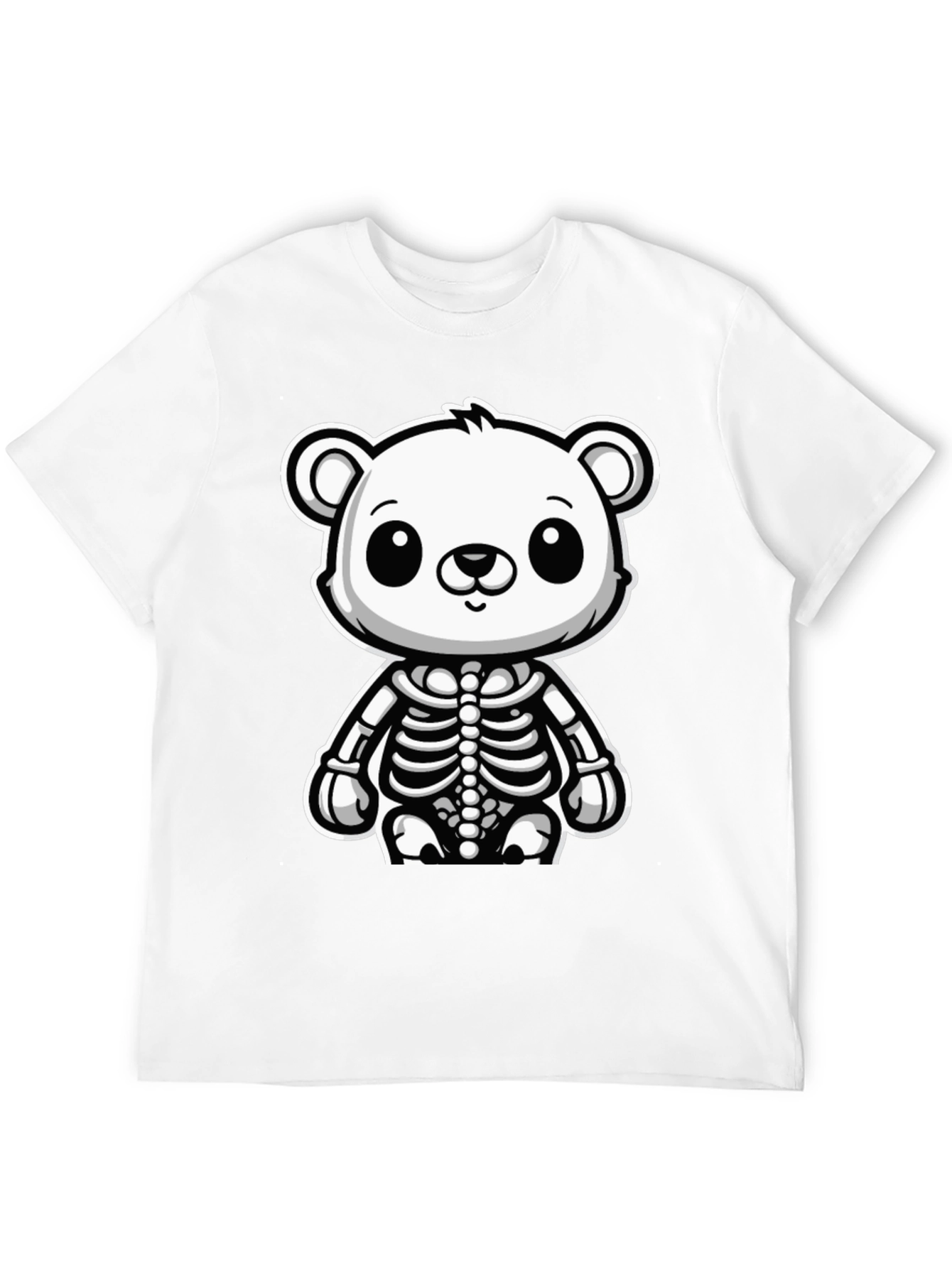 Bear Skeleton Black T-Shirt - Cute & Spooky