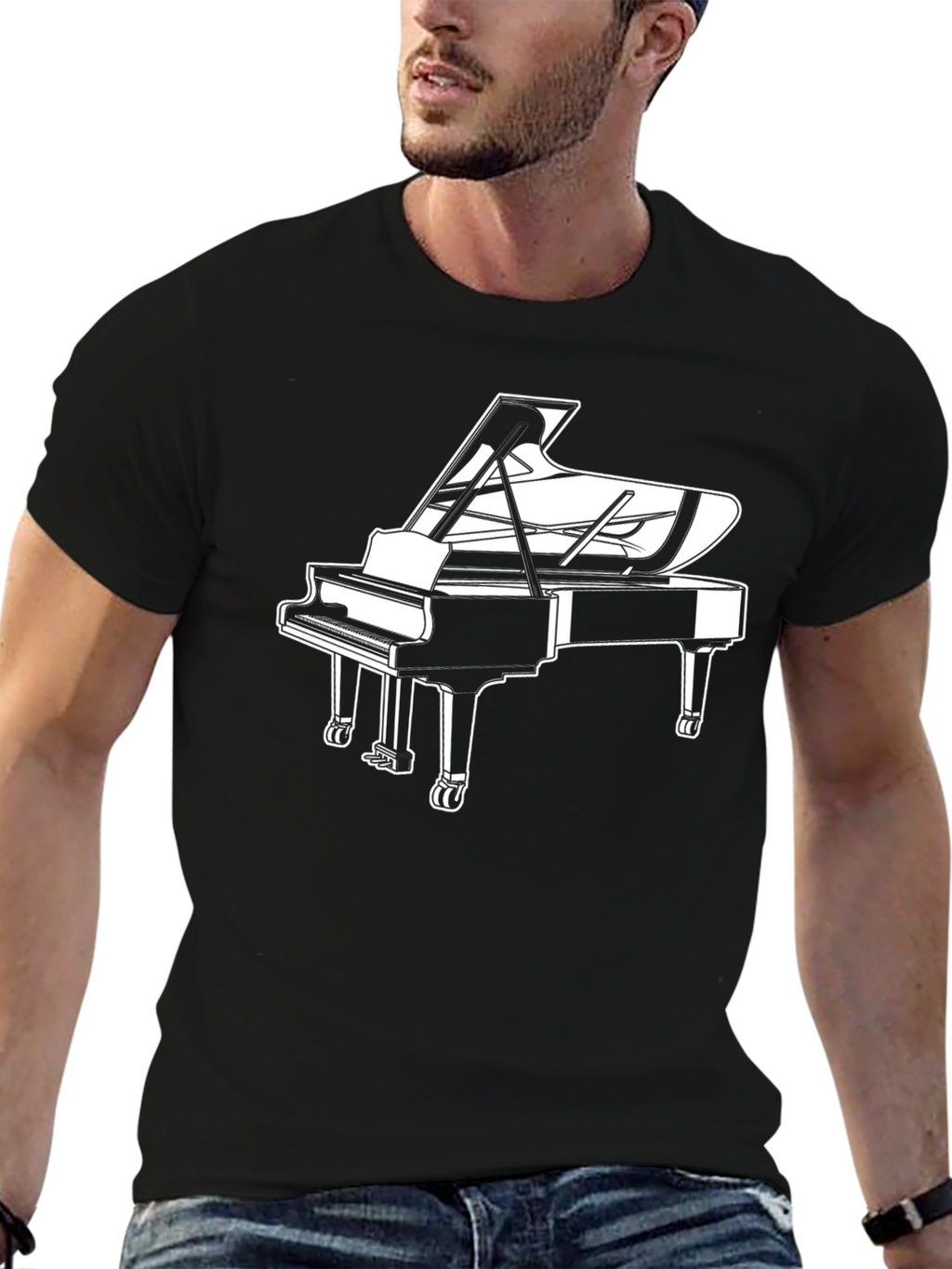 Piano Graphic T-Shirt - Music Lover Tee