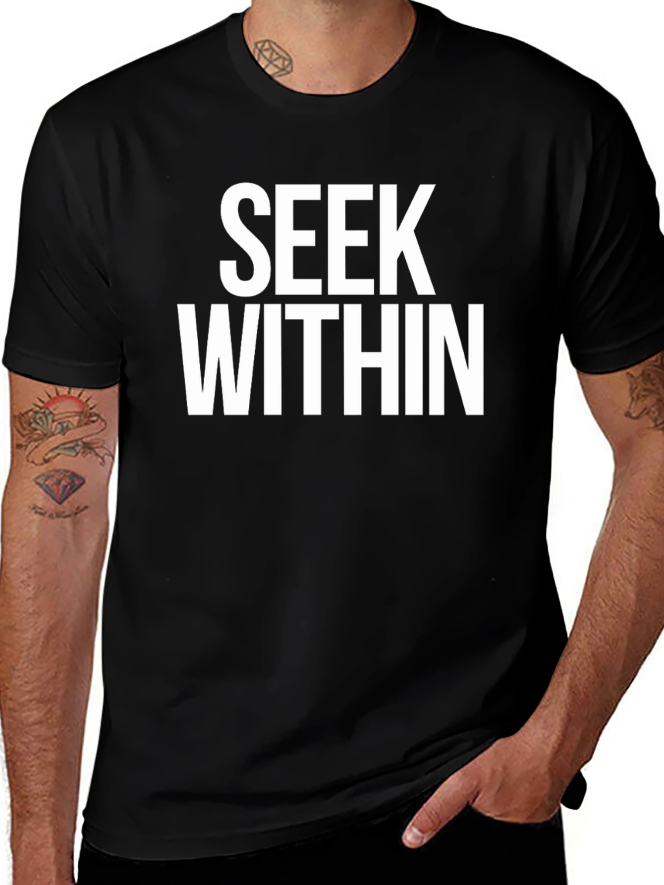 Seek Within Black Graphic T-Shirt