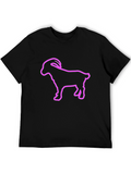 Goat Outline Graphic T-Shirt