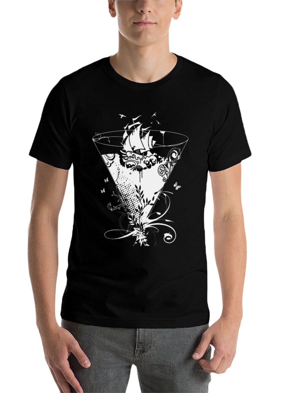 Nautical Cocktail Graphic Tee - Black